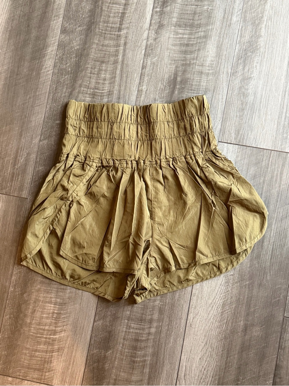 Free People The Way Home Shorts Women’s Sz S Olive Green High Rise Lined Running